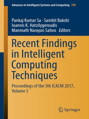 cover image of Recent Findings in Intelligent Computing Techniques